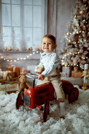 Bílo-zlatá vánoční scéna