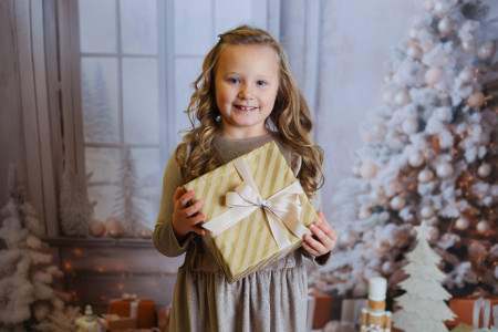 Bílo-zlatá vánoční scéna