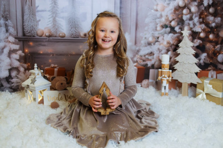 Bílo-zlatá vánoční scéna